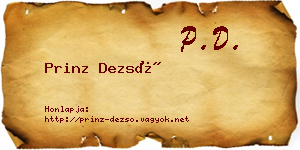 Prinz Dezső névjegykártya