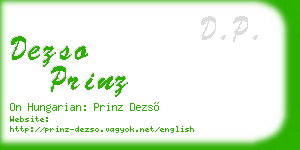 dezso prinz business card